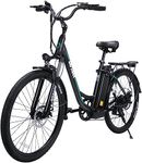 Gotrax EBE6 26" Electric Bike, Max Range 75KM(Pedal-assist1)& 25km/h Power by 500W, Large Smart LCD Display& Adjustable Seat, 7-Speed & Front Shock Absorber, Mountain Electric Bicycle for Adults Black