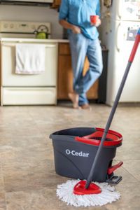 O-Cedar Spin Mop – Red/Gray Microfibre Floor Cleaning System