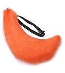 Fxaelian Womens Mens Fox Big Tail Anime Comic Cat Tail Dog Wolf Tail Set Long Faux Fur Holloween Animal Cosplay Tail Party Costume Accessory Orange