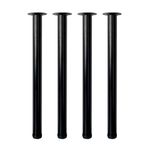 Jahof Table Legs 28 inch with Adjustable Feet Pads, Metal Desk Legs Ø 50mm with Screws, Furniture Legs for Tabletops, DIY Desk, Home and Office, Set of 4 (Black, 70 cm)