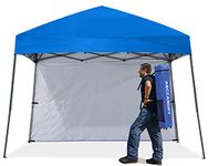 ABCCANOPY Pop up Gazebo With One Side Panel Upgraded Bag, Stakes and Ropes (10 x 10 ft Base / 8 x 8 ft Top, Royal Blue)