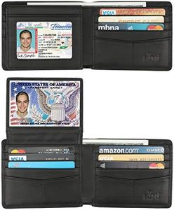 HIMI Wallet for Men-Genuine Leather RFID Blocking Bifold Stylish Wallet With 2 ID Window (Vintage Black)