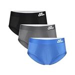 JustWears Everyday Mens Briefs, 3 Pack | Breathable Soft-Touch Underwear with Moisture-Wicking MicroModal Air Cool Fabric | Ergonomic Support | Seamless Sustainable Underpants for Men | Pants Gift