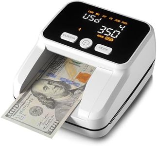 AROHANI Counterfeit Bill Detector with 2.8" Digital Screen, Accurate UV/MG/IR/Image/Size Detection, 4-Way Orientation & Portable Counterfeit Money Detector Machine, Compatible with USD & EUR, White
