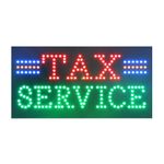 LED Income Tax Service Open Light Sign Super Bright Electric Advertising Display Board for Tax Preparation Refund Department Office Attorney Business Shop Store Window Bedroom 24 x 12 inches