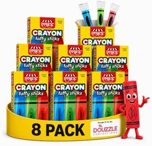 DOUzzle Kosher, Edible Crayons Taffy Sticks Candy for Marines MRE, Funny Gag Gift & School (8 Count, 1 Pack) Individually Wrapped, Party Favor
