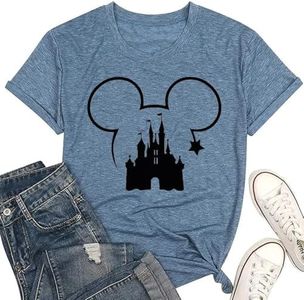 Women Magical Tshirts Magic Castle Graphic Trip Shirt Athletic Life Casual Tops Funny Summer Clothes,Ink XXL