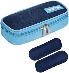 Bolsa diabética ONEGenug Enfriador de insulina Bolsa Bolsa de jeringas para la diabetes, insulina y medicamentos 20x4x9cm (azul + 2 Bolsas de hielo)
