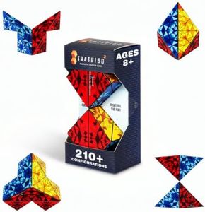 Shashibo Sensory Fidget Toy for Adults & Kids, Stress Relief Fidget Toy for Adults, Teens & Kids, Cool Fidget Toys for Desk, Classroom Must Have, Sensory Shape Shifting Cube, 100+ Possible Shapes
