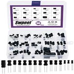 Swpeet 90Pcs 15 Values Inductor 10UH - 20MH Assortment Kit, High Self-Resonance Frequency Choke Coil Inductors DIP Radial Power Choke Inductors for PVC or UL Tube (90)