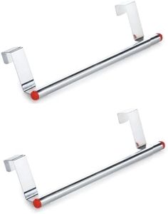 Leawall Stainless Steel Towel Holder Kitchen Hook Cabinet Hanger Over Door Kitchen Hook Drawer Storage/Towel Bar (2 Pcs Set, 28 CM-11 inch)