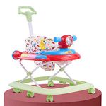 Baybee Kidzee Baby Walker for Kids, Foldable Kids Walker with 3 Height Adjustable | Walker for Baby with Musical Toy Bar | Kids Activity Walker | Push Walker Baby 6-18 Months Boy Girl (Lite Red)