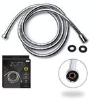 ZOTTI Wide Bore Shower Hose 1.5m | Stainless Steel Replacement Hose | Leakproof and Anti-Kink | Universal Standard Fitting | High Pressure Resistance | Easy DIY Replacement | Includes 2 Washers