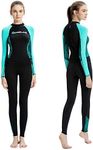 Dive Skins Full Body Swimsuit Wetsuit Scuba Rash Guard Diving Suit for Women Men Adult, Long Sleeve Swimwear One Piece UV Protection Quick Dry Sunsuit for Surfing Snorkeling Kayaking (Black, S)