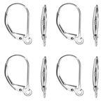 TOAOB 8pcs 925 Sterling Silver Leverback French Earring Hooks Hypoallergenic Dangle Earwire Findings 16x9mm with Jump Rings for Jewelry Making