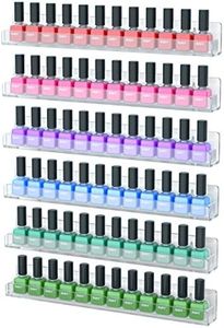 NIUBEE 6 Pack Nail Polish Rack Wall Mounted Shelf (15 Inch (Pack of 6))