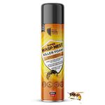 Wasp Killer Foam Spray 600ml - Effective Wasp Nest Killer and Repellent - Quick-Action Wasp Spray with Long Nozzle for Nest Destruction - Ultimate Wasp Nest Destroyer Foam - Essential Wasp Repellent