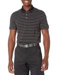 Amazon Essentials Men's Slim-Fit Quick-Dry Golf Polo Shirt, Black Stripes, L