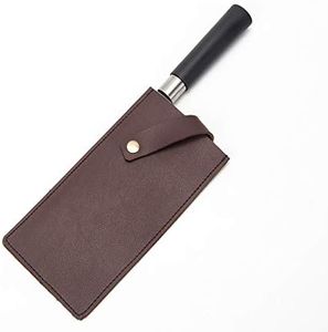 PU Leather Meat Cleaver Sheath, Waterproof Wide Knife Protectors, Durable Butcher Chef Knife Edge Guards, Heavy Duty Cleaver Covers (Dark Brown -PU Leather)