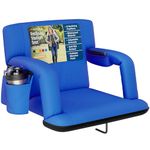 Alpcour Reclining Stadium Seat – Wide Bleacher Chair with Back Support and Cushion, Armrests, Side Pockets, and Bleachers Hook – Best Stadium Seats Chairs for Camping, Kayak, & Paddle Board Backs