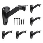 HOME MASTER HARDWARE Heavy Duty Decorative Handrail Bracket Matte Black 6 Pack (Matte Black)