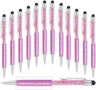 KOLOWKO Personalized 2 in 1 Ballpoint Pen,Custom Name/Text/Message, Crystal Decorated Ballpoint Pen, Good for Graduation, Wedding, Birthday,Communion Gifts