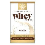 Solgar Whey To Go Natural Vanilla Flavour Protein Powder 340 g - Grass-Fed Whey from New Zealand Cows - Aids Growth and Repair of the Body - Vegetarian and Gluten-Free