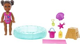 ​Barbie Small Doll and Accessories, Babysitters Inc. Toddler Doll Set with Pool and 5 Themed Pieces, Babysitters Inc.