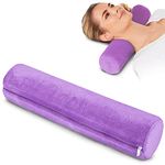 AllSett Health Round Cervical Roll Cylinder Bolster Pillow,Memory Foam Removable Washable Cover,Ergonomically Designed For Head,Neck,Back,And Legs||Ideal For Spine And Neck Support During Sleep