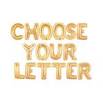 AEC Easy Helium Air Foil Mylar Toy Letter Balloon for Parties, Weddings, Anniversary & Celebration (Set Of 9 Letter, Gold)