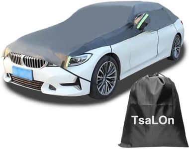 Black Half Car Cover Top Waterproof All Weather, Car Covers Outdoor Indoor for All Season Waterproof Dustproof UV Resistant Snowproof Universal Sedan