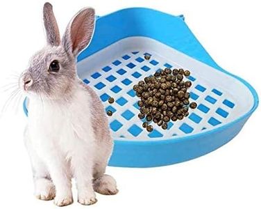 Generic Practical Rabbit Toilet Litter Tray, Small Animal Toilet Corner Potty, Pet Litter Trays Corner for Rabbit, Hamster: Blue, S