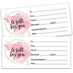 25 Blank Gift Certificates for Small Business, Clients or As Luxury Holiday Vouchers, Massage, Hair & Nail Salon Spa, Restaurants, DIY Coupon Cards for Birthday, Mom Valentines Day, Him & Her.