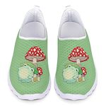 Upetstory Women Trainers Gym Running Shoes Lightweight Slip-On Walking Sneakers US6-10, Mushroom Frog, 6