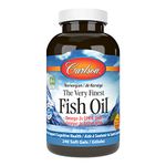 Carlson - The Very Finest Fish Oil, 350 mg Omega-3s, Norwegian Fish Oil Supplement, Wild Caught Omega-3 Fish Oil, Sustainably Sourced Fish Oil Capsules, Omega-3 Supplement, Orange, 240 Softgels