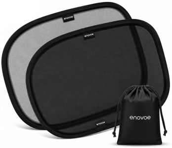 Enovoe Car Window Shades for Baby (4 Pack) - 21"x14" - Sun Shade Blocker, Cling - Glare Shield and UV Rays Protection for Your Child - Side Windows Screens for SUV- Mesh Window Shades for Car Baby