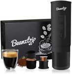 BeanzTrip H02 PRO Portable Espresso Maker, 20 Bar Electric Travel Coffee Machine Compatible with NS Capsule & Ground Coffee, Small Mini Espresso Machine for Office, Camping, Hiking, with Gift Box