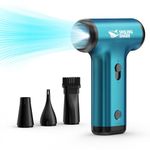 Smiling Shark Compressed Air Duster, Innovative 150000 RPM Stepless Speed 5Kpa USB Rechargeable Electric Air Duster for Outdoor/Camping/Fire Starter/Sports Cooling/Pet Blow Dryer, JF-01 (Blue)