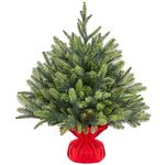 Yaheetech 2ft/61cm Mini Artificial Christmas Tree, Tabletop Xmas Tree with Cement Base Holiday Decoration Green-1 Pack