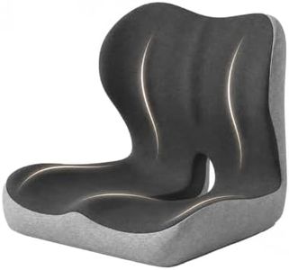 GueYi Celnva Orthopedic Seat Cushion – L-Shaped Lumbar Support Memory Foam Comfort for Long Sitting, Ergonomic Support for Office Chair, Wheelchair, Car & Travel (XL Black&Gray)