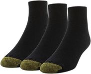 GOLDTOE Men's Non Binding Ankle Socks, Multipairs, Black (3-pairs), Large