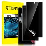 QUESPLE Samsung Galaxy S22 Ultra Privacy Screen Protector [2 Pack], Anti-Spy Support Fingerprint Unlock Samsung S22 Ultra Screen Protector Film, Full Coverage Flexible TPU Protector