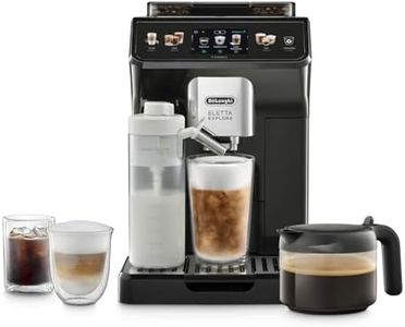 De'Longhi Eletta Explore ECAM452.67.G, Macchina da Caffè Automatica, Schiume di latte calde e fredde in automatico, oltre 50 Bevande, Schermo Touch a Colori, Caraffa Caffè Americano Inclusa, Grigio