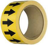 Accuform Signs RAW254BKYL Adhesive Vinyl Directional Flow Arrow Tape, 2 Width x 54' Length x 0. 006 Thickness, Black/Yellow