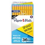 Paper Mate SharpWriter Mechanical Pencils, 0.7mm, HB #2, Yellow, 36 Count