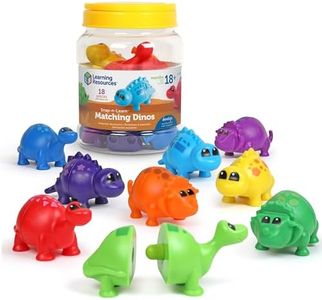 Learning Resources Snap-n-Learn Matching Dinos - 18 Pieces, Ages 18+ Months Toddler Fine Motor Toys, Counting & Sorting Toy, Shape Sorting, Dinosaurs Toys, Easter Basket Stuffers