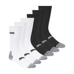 PUMA mens 6 Pack Crew Socks, White/Black/Grey, 13-15