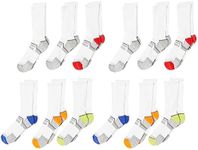 Fruit Of the Loom Boys' Everyday Active Crew Socks (12 Pack), White, Large