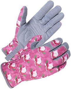 SKYDEER Womens Gardening Gloves with Super Soft Deerskin Leather Suede (SD6612/M)