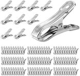 100pcs Garden Clips - 1in Large Opening Stainless Steel Greenhouse Clips, Hoops Clamps for Shade Cloth or Plant Cover Netting, Grip Strong Heavy Duty Green House Supplies